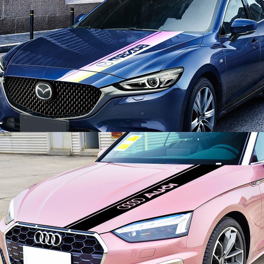 Kreativer Blumenaufkleber für die Motorhaube