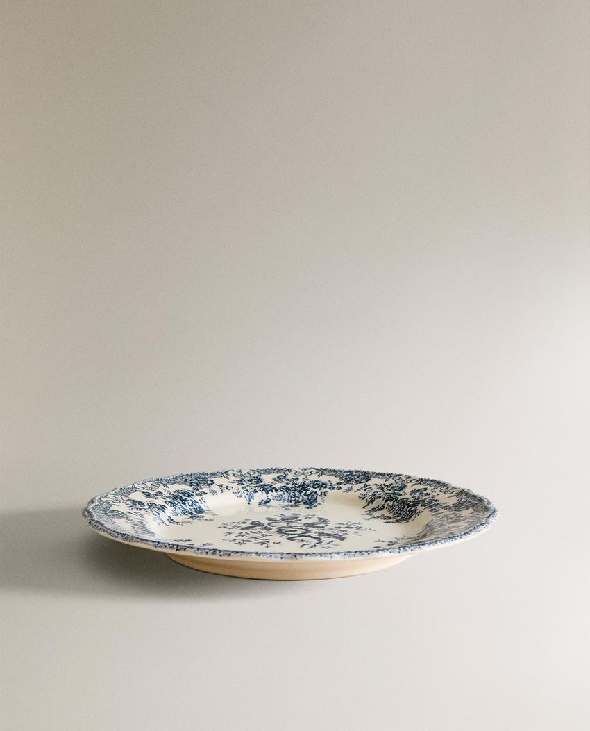 FLORAL EARTHENWARE DINNER PLATE