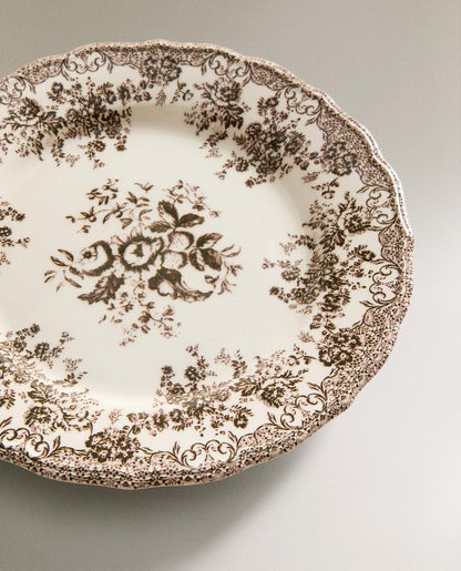 FLORAL EARTHENWARE DINNER PLATE