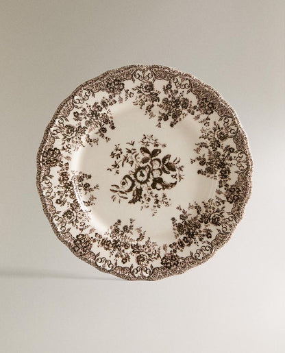 FLORAL EARTHENWARE DINNER PLATE