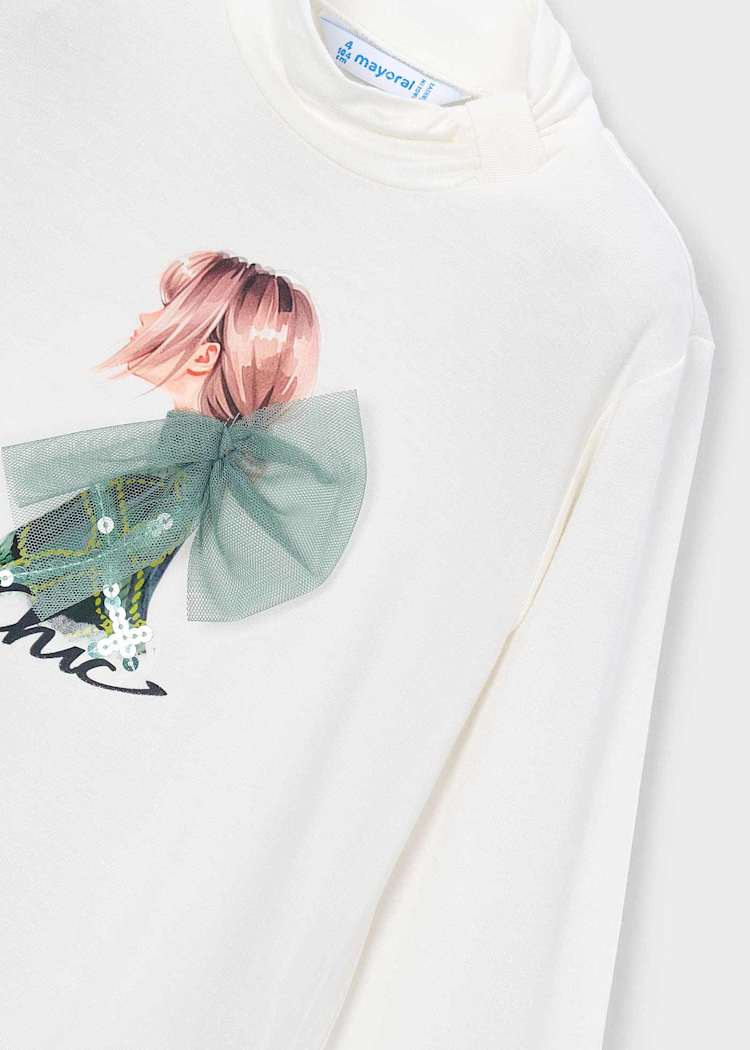Girls' Cotton Floral Printed T-Shirt