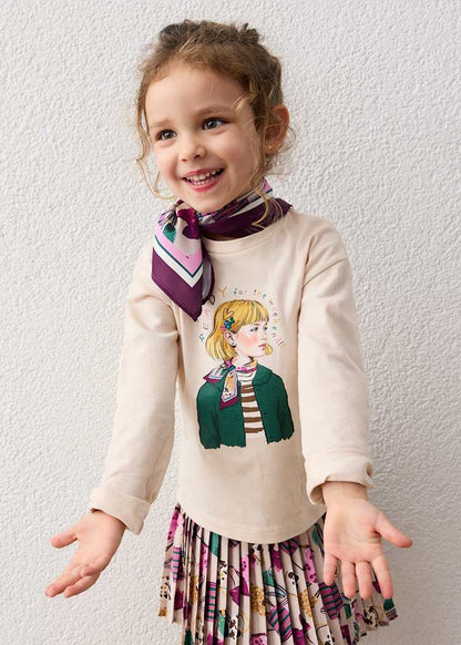 Girls' Cotton Floral Printed T-Shirt