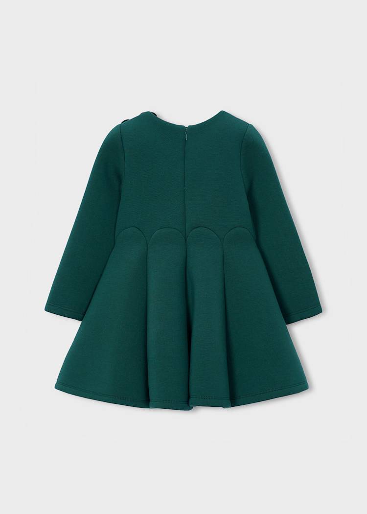 Girls' Cotton Pinafore Printed Velvet Dress