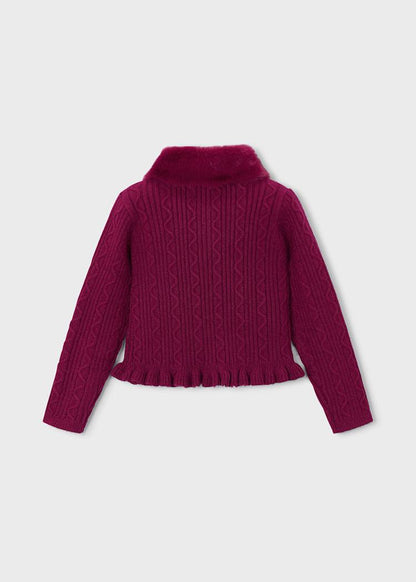 Girls' Floral Knit Cardigan