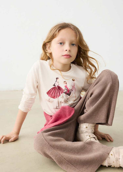 Girls' Cotton Floral Printed T-Shirt