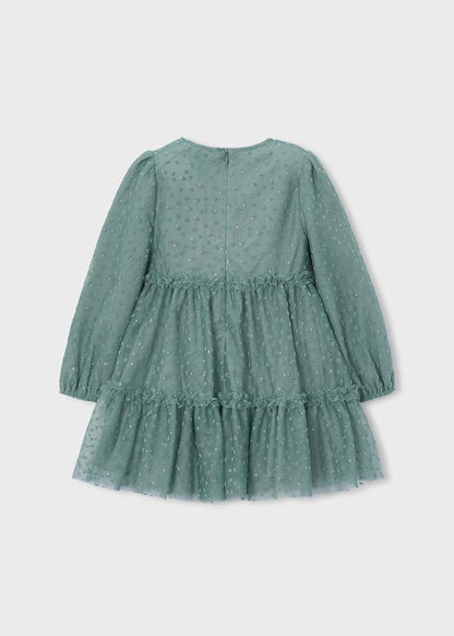 Girls' Cotton Pinafore Printed Velvet Dress