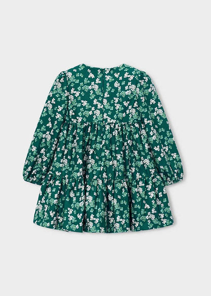 Girls' Cotton Pinafore Printed Velvet Dress